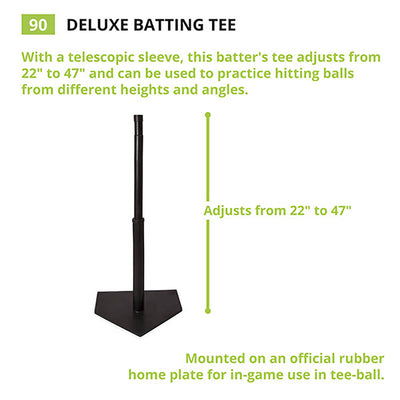 Champion Sports Adjustable Deluxe Baseball/Softball Batting Tee, Black(Open Box)