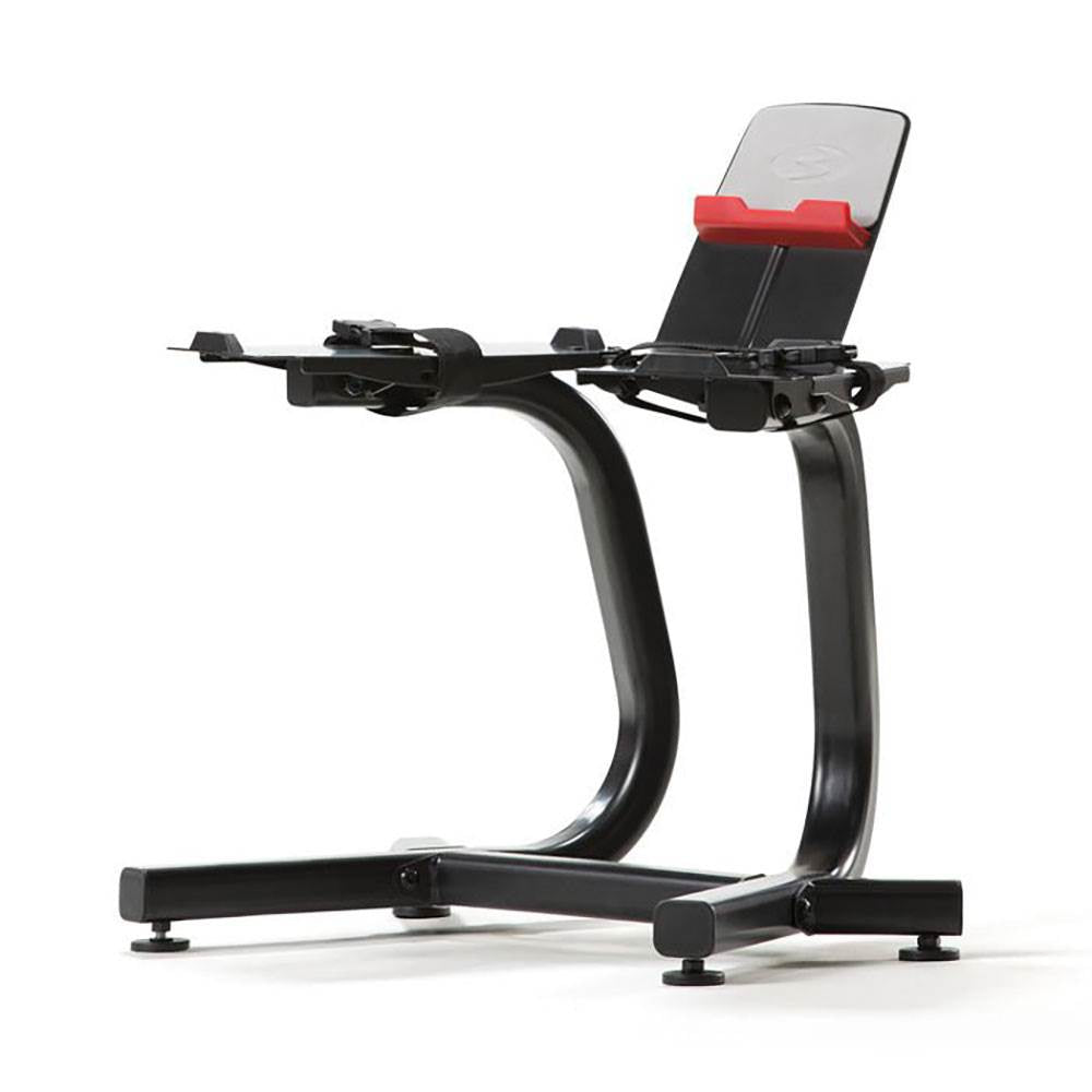Bowflex SelectTech 1090 Adjustable Dumbbell Weights (Pair) + Stand w/ Media Rack