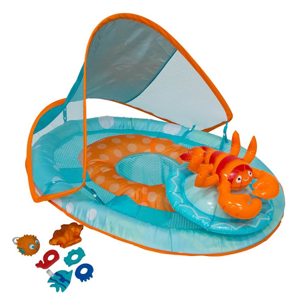 SwimWays Inflatable Baby Spring Pool Float Activity Center with Canopy, Lobster - VMInnovations