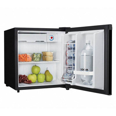 Danby Designer 1.6 Cubic Foot Steel Home Compact Refrigerator, Black (Damaged)