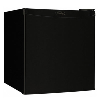 Danby Designer 1.6 Cubic Foot Steel Home Compact Refrigerator, Black (Damaged)