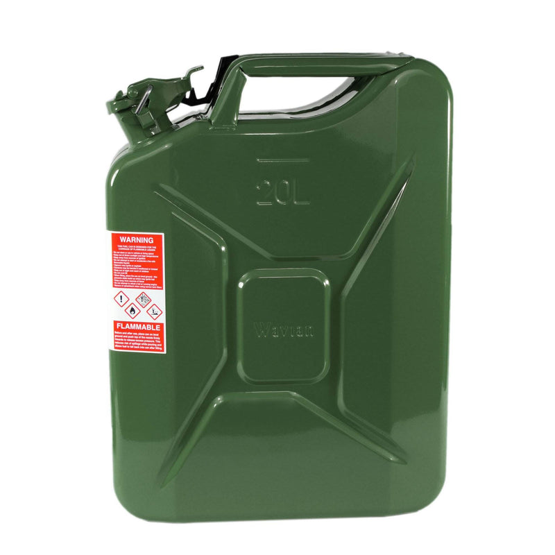 Wavian 5.3 Gal/20 L CARB Jerry Can and 2.6 Gal/10 L Steel Jerry Can, Green