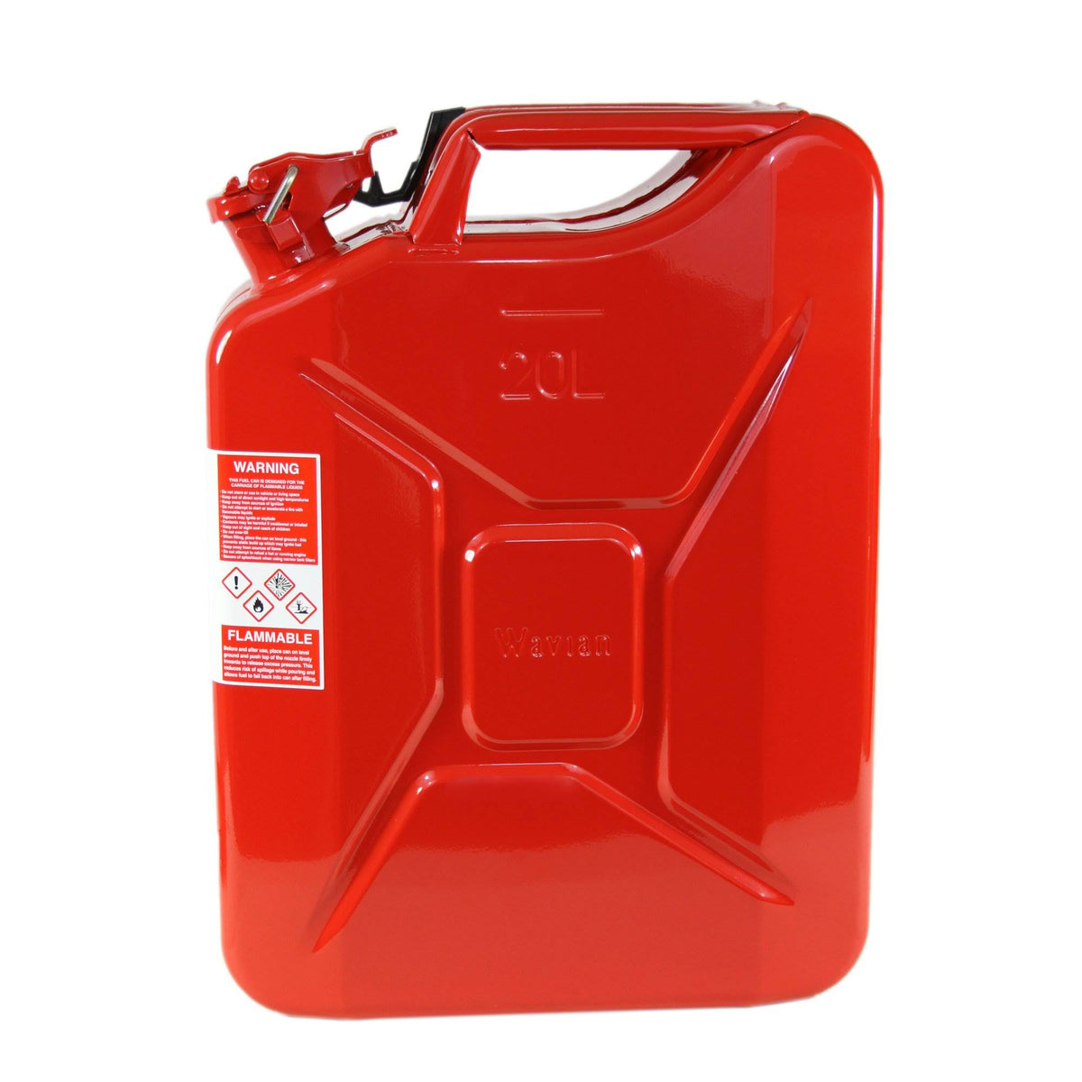 Wavian 5.3 Gal/20 L CARB Jerry Can and 1.3 Gal/5 L Steel Jerry Can, Red
