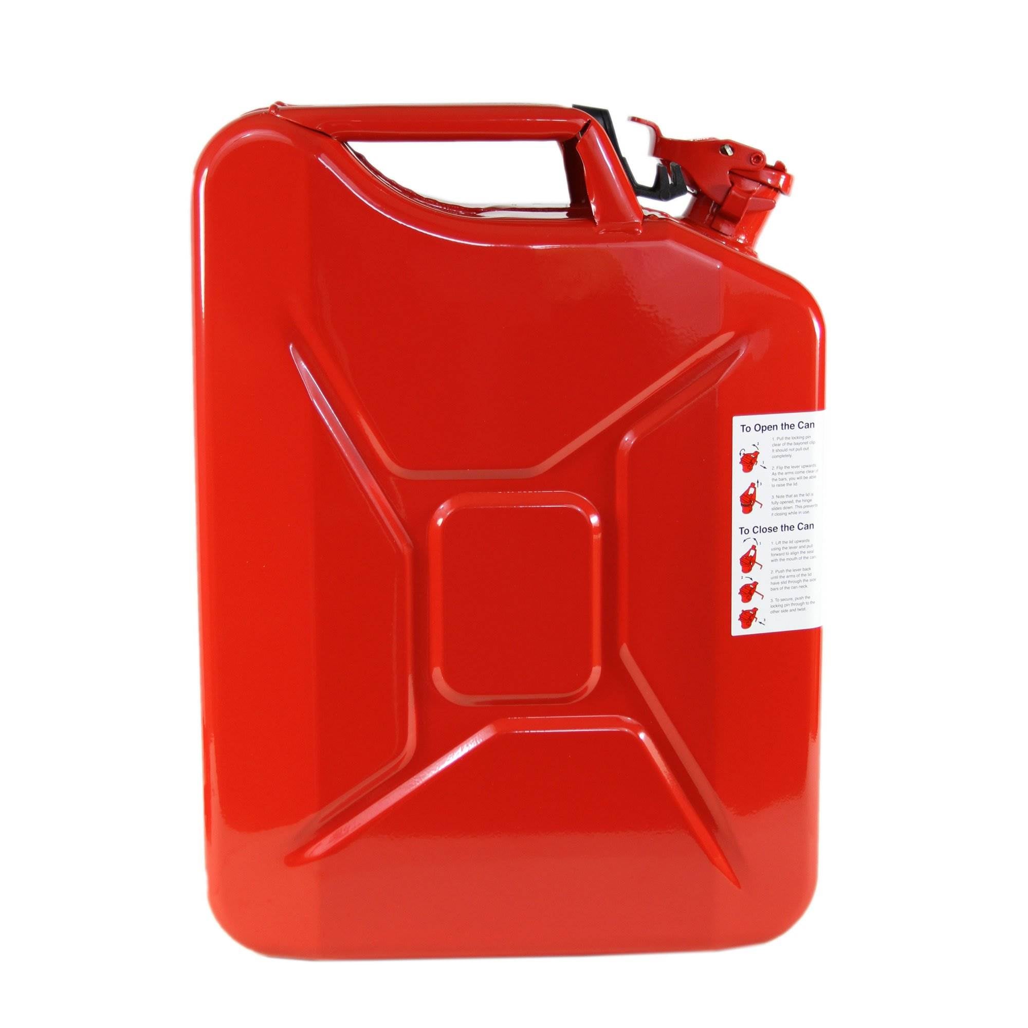 Wavian 5.3 Gal/20 L CARB Jerry Can and 1.3 Gal/5 L Steel Jerry Can, Red