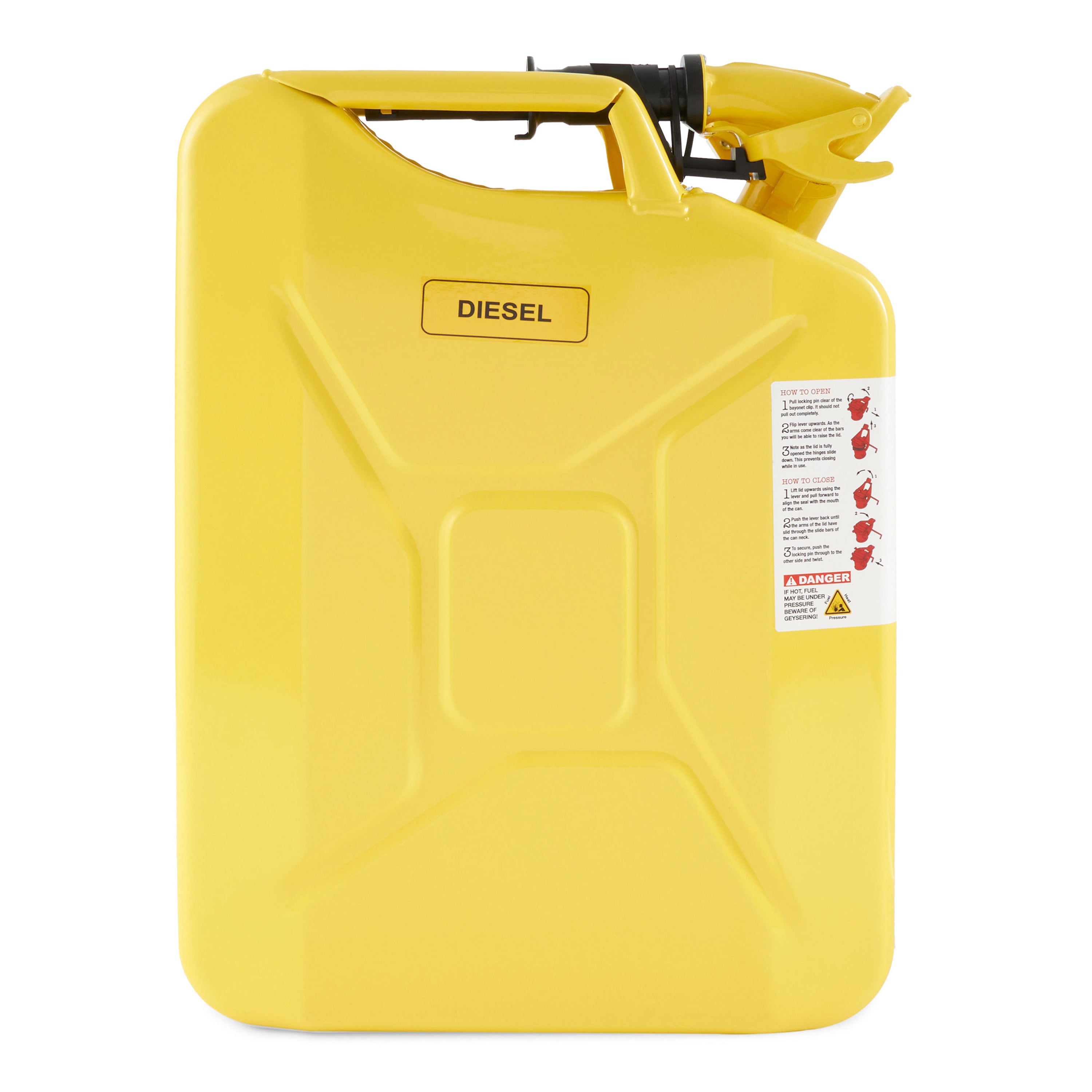 Wavian 3011 5.3 Gallon 20 Liter Authentic CARB Jerry Can with Spout, Yellow