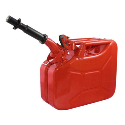 Wavian 3013 2.6 Gallon 9.8 Liter Steel Jerry Can with Spout, Red