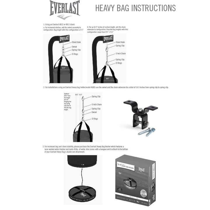 Everlast Nevatear 40 Pound Gym Kick Boxing Punching Training Heavy Bag(Open Box)