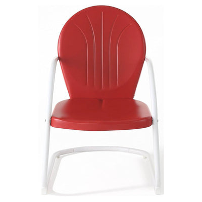 Crosley Furniture Griffith Vintage Outdoor Backyard Patio Chair, Red (Open Box)