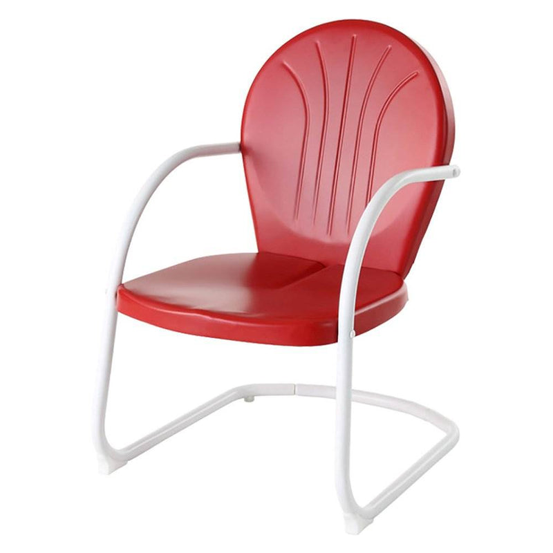 Crosley Furniture CO1001A-RE Griffith Vintage Inspired Outdoor Patio Chair, Red