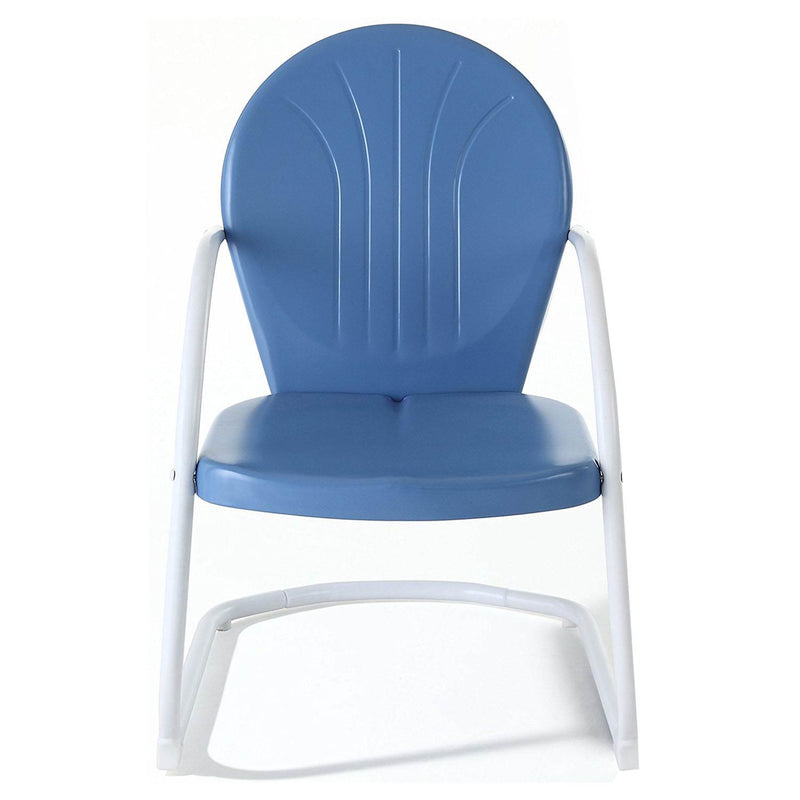 Crosley Furniture CO1001A-BL Griffith Vintage Inspired Outdoor Patio Chair, Blue