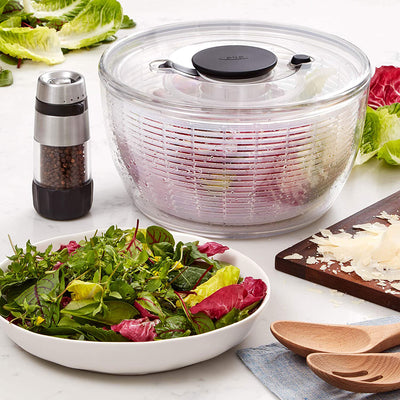 OXO Good Grips 6.22 Quart Dryer Strainer Basket Home Salad Spinner, White (Used)