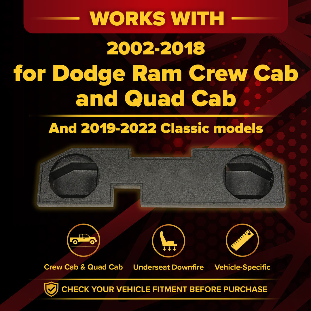 Q Power Dodge Ram Quad Cab '02-15 Dual 10" Sealed Subwoofer Enclosure (Open Box) - VMInnovations
