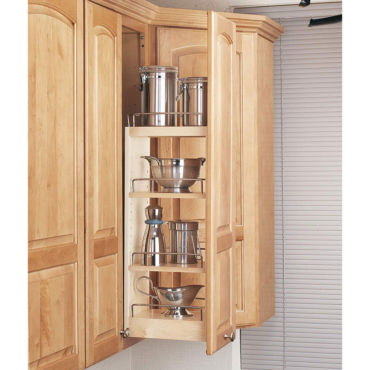 Rev A Shelf 8 Inch Pull Out Wood Base Kitchen Cabinet Organizer (Used)