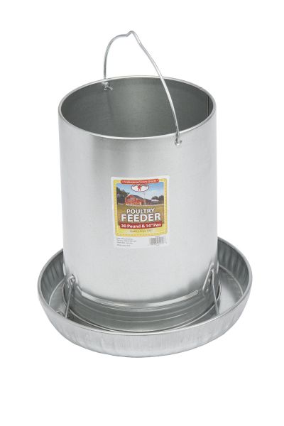 Little Giant 30-Pound Floor Space Saving Hanging Metal Poultry Feeder (Open Box)