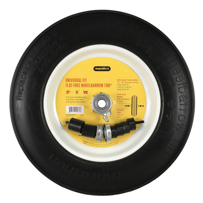 Marathon Tire 10.3" Universal Fit Wheelbarrow Flat Tire Wheel Assembly (2 Pack)