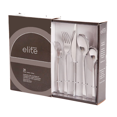 Gibson Elite Forged Stainless Steel Flatware Silverware Set, 20 Piece (Used)