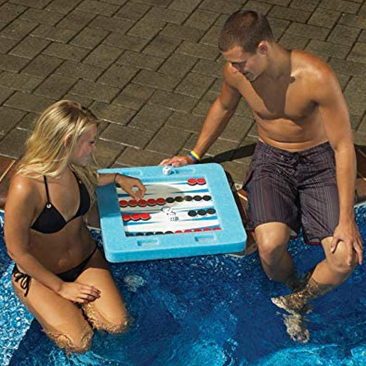 Swimline Floating Magnetic Multi-Game Board for Pool Checkers, Chess, Backgammon