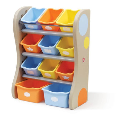 Step2 Kids Fun Time Plastic Playroom Organizer/Toy Storage Bin, Tropical (Used)