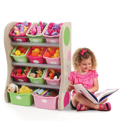 Step2 Kids Fun Time Room Organizer and Toy Storage Bin, Pink (Open Box)