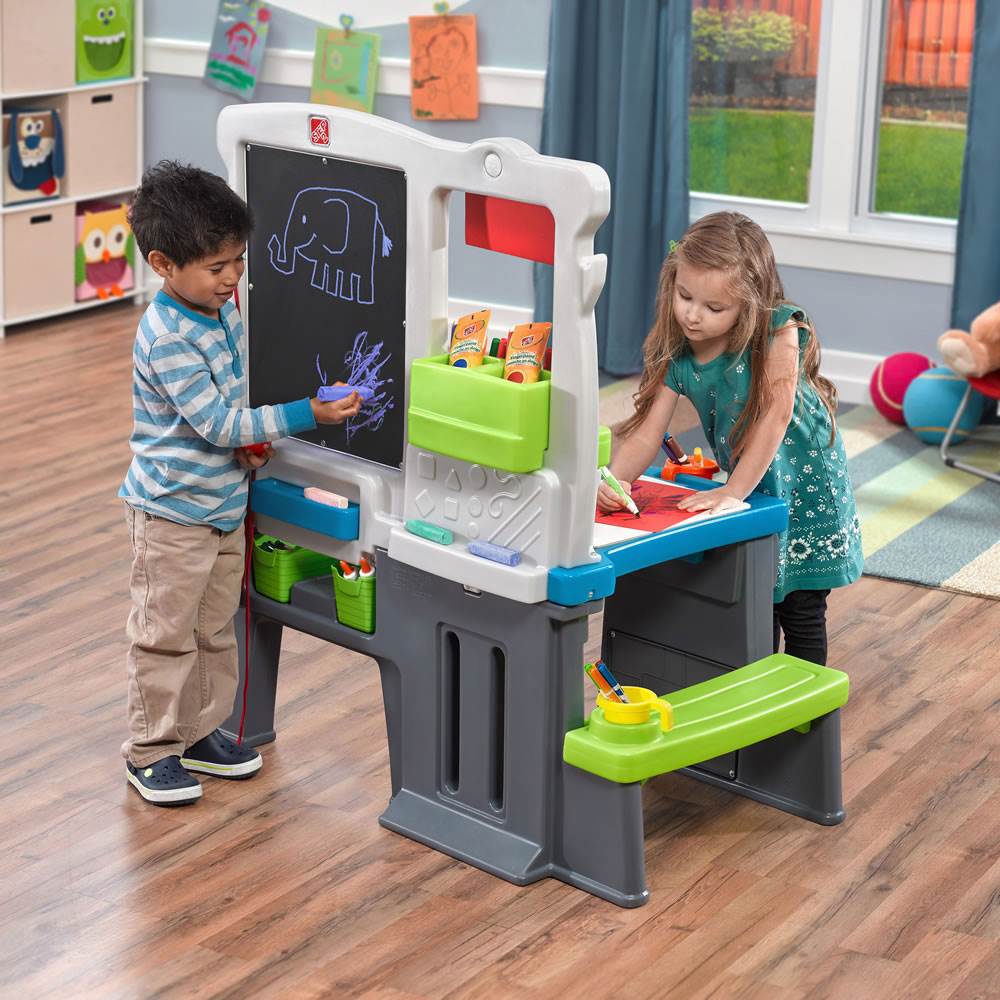 Step2 Kids' Great Creations 360 Junior Artists Plastic Art Desk Easel (Open Box) - VMInnovations