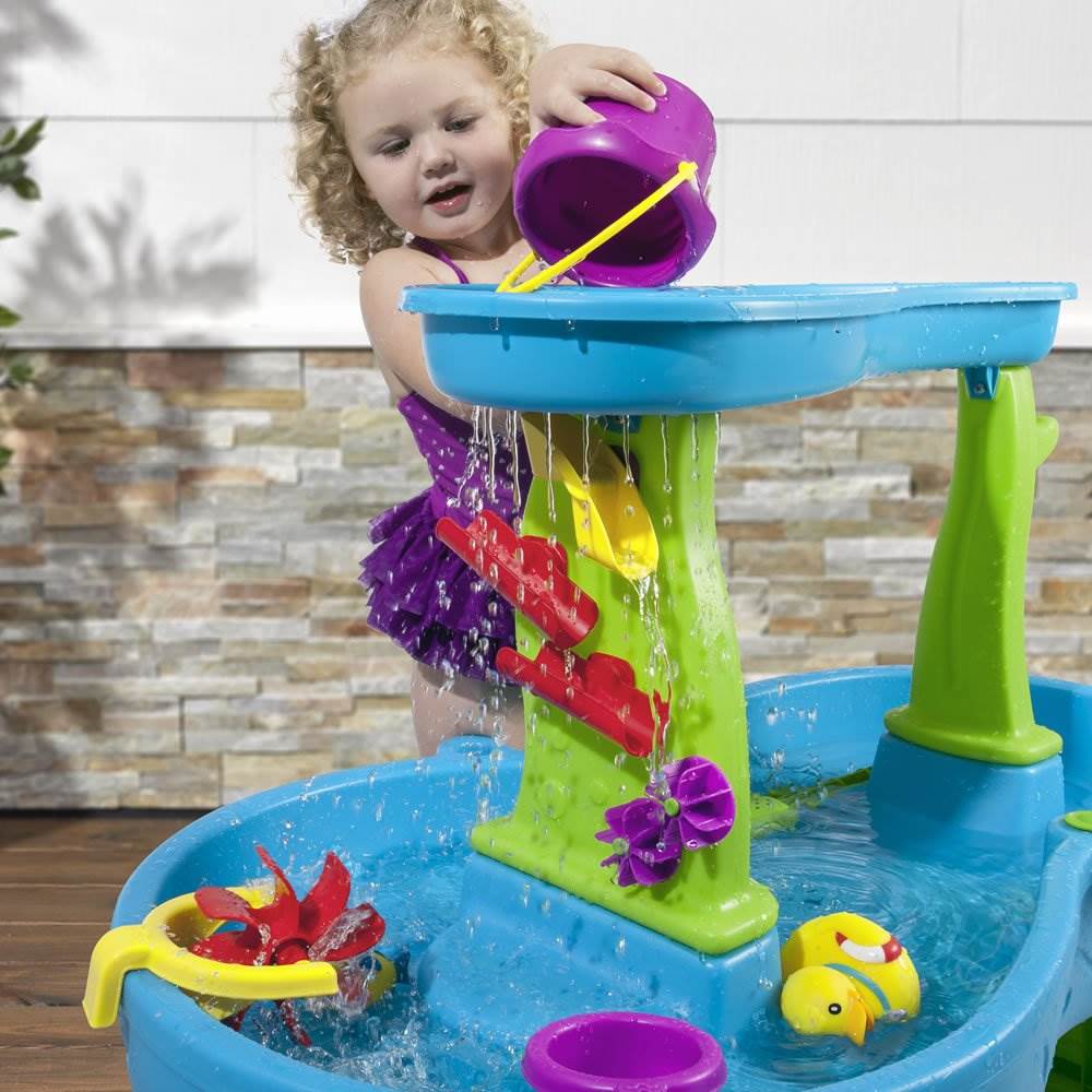 Step2 Kids Play Outdoor Plastic Rain Showers Splash Pond Water Table Playset