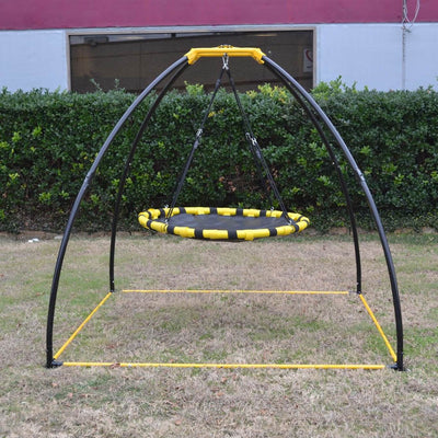 Jumpking Backyard 360 Degree Adjustable Height UFO Swing Set, Yellow (Open Box)