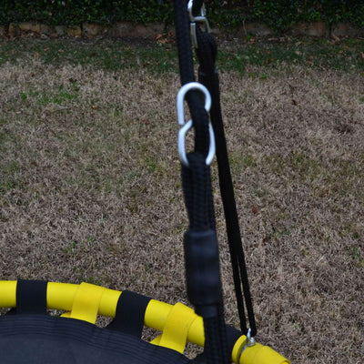 Jumpking Backyard 360 Degree Adjustable Height UFO Swing Set, Yellow (Defective)