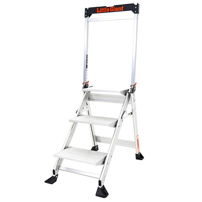Little Giant Ladder Systems 375 Lb Capacity Aluminum Jumbo 3 Step Safety Ladder (Open Box)