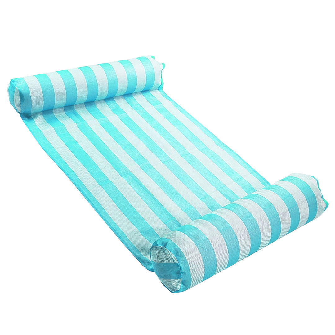 COMFY FLOATS Inflatable Striped Hammock Pool Float, Teal (Open Box) - VMInnovations