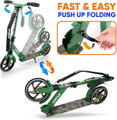 Hurtle Renegade Foldable Teen and Adult Commuter Kick Scooter, Camo (Used)