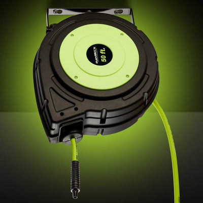 Flexzilla Heavy Duty Automatic Air Hose Reel with 3/8" x 50' Hose (Open Box)