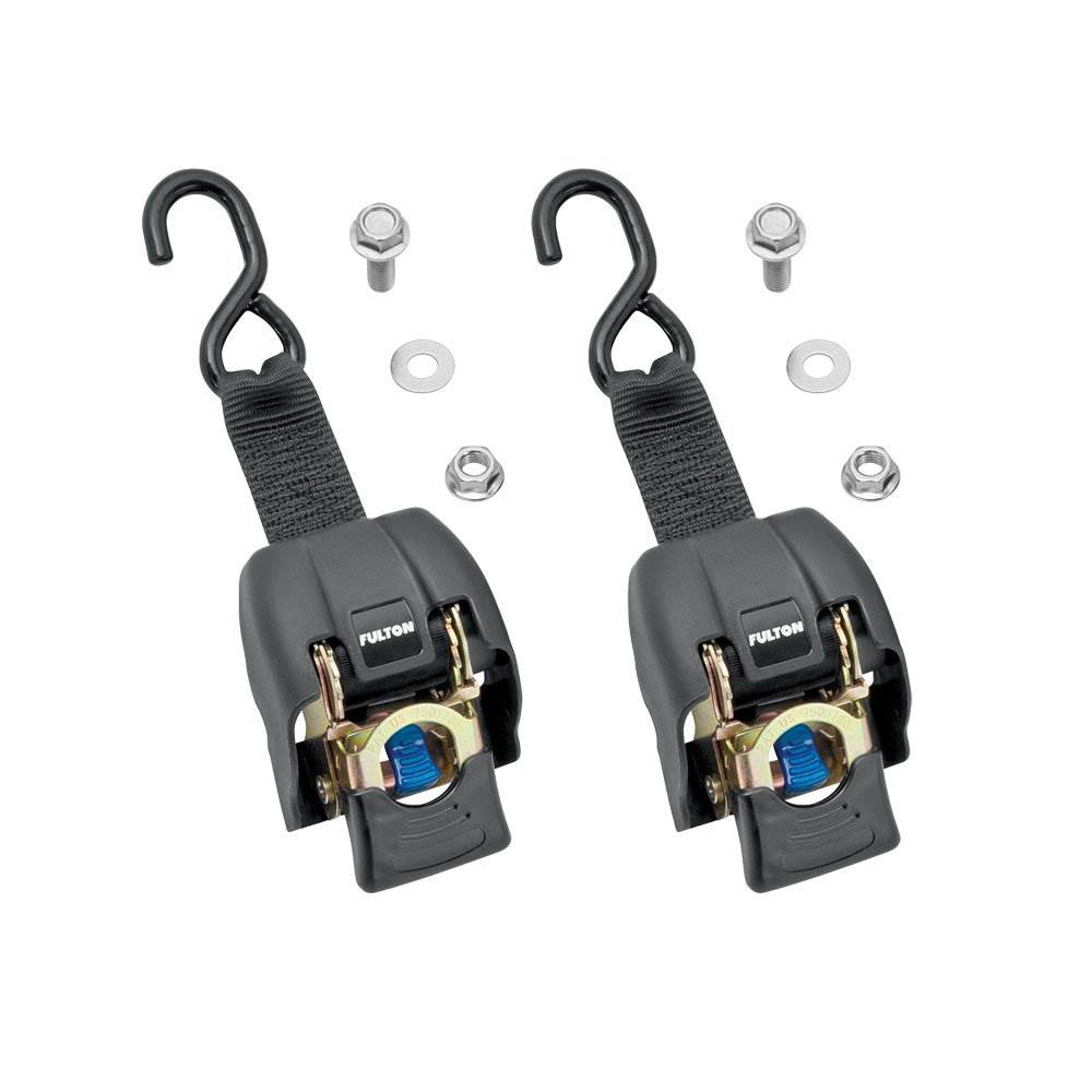 Fulton 2060366 2 x 43 Inch Zinc Transom Retractable Ratchet Boat Tie Down Straps - VMInnovations