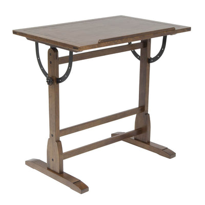 Studio Designs 36" x 24" Vintage Drafting Writing Table, Rustic Oak (Damaged)