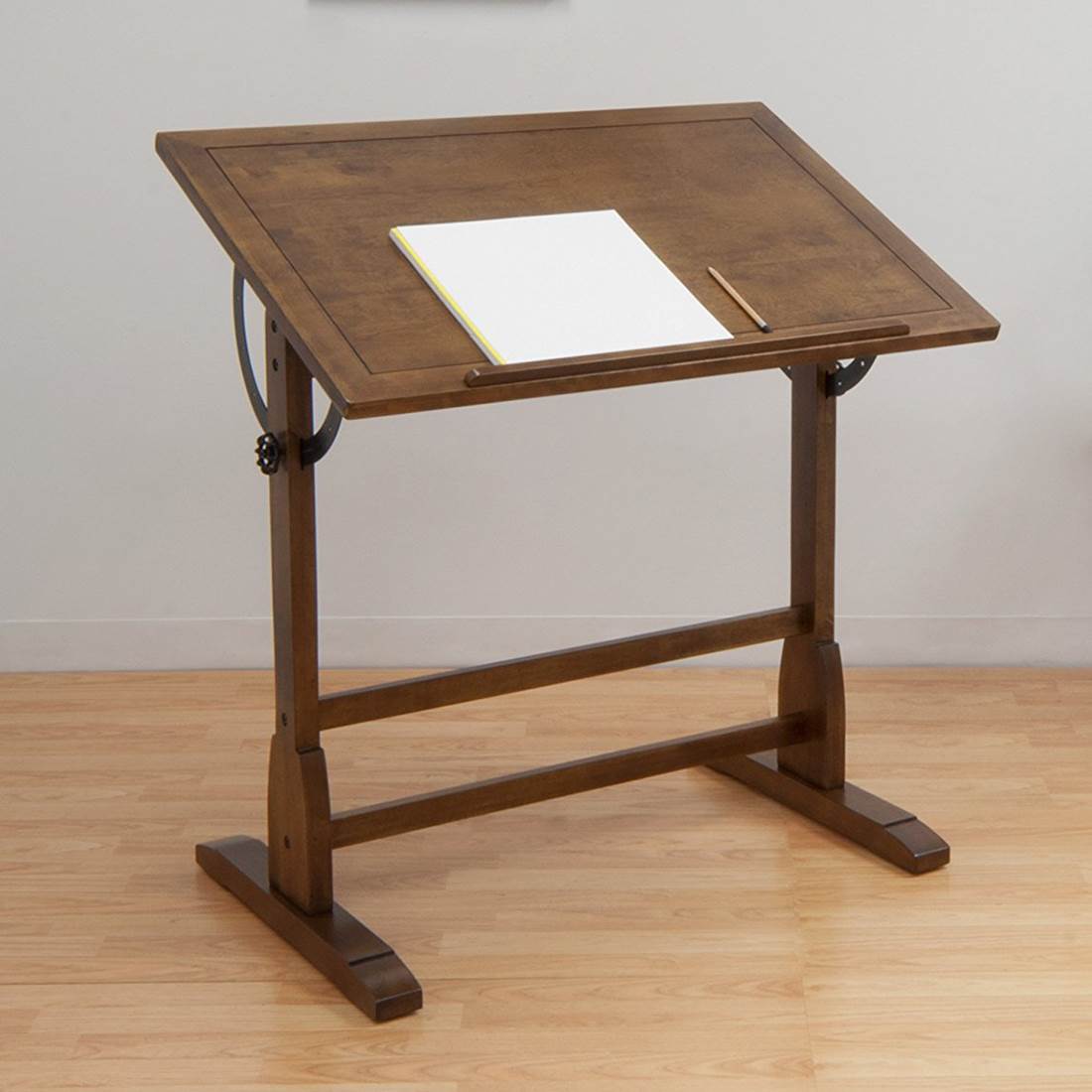 Studio Designs 36" x 24" Vintage Drafting Writing Table, Rustic Oak (Damaged)