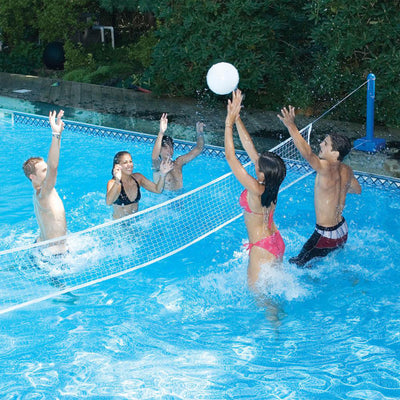 Swimline Cross In Ground Swimming Pool Nylon Volleyball Net with Ball (4 Pack)