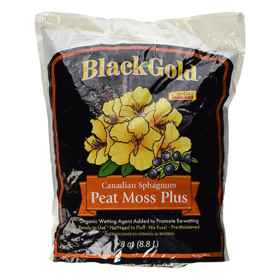 SunGro Black Gold Natural and Organic Canadian Sphagnum Peat Moss Plus, 8 Qt Bag