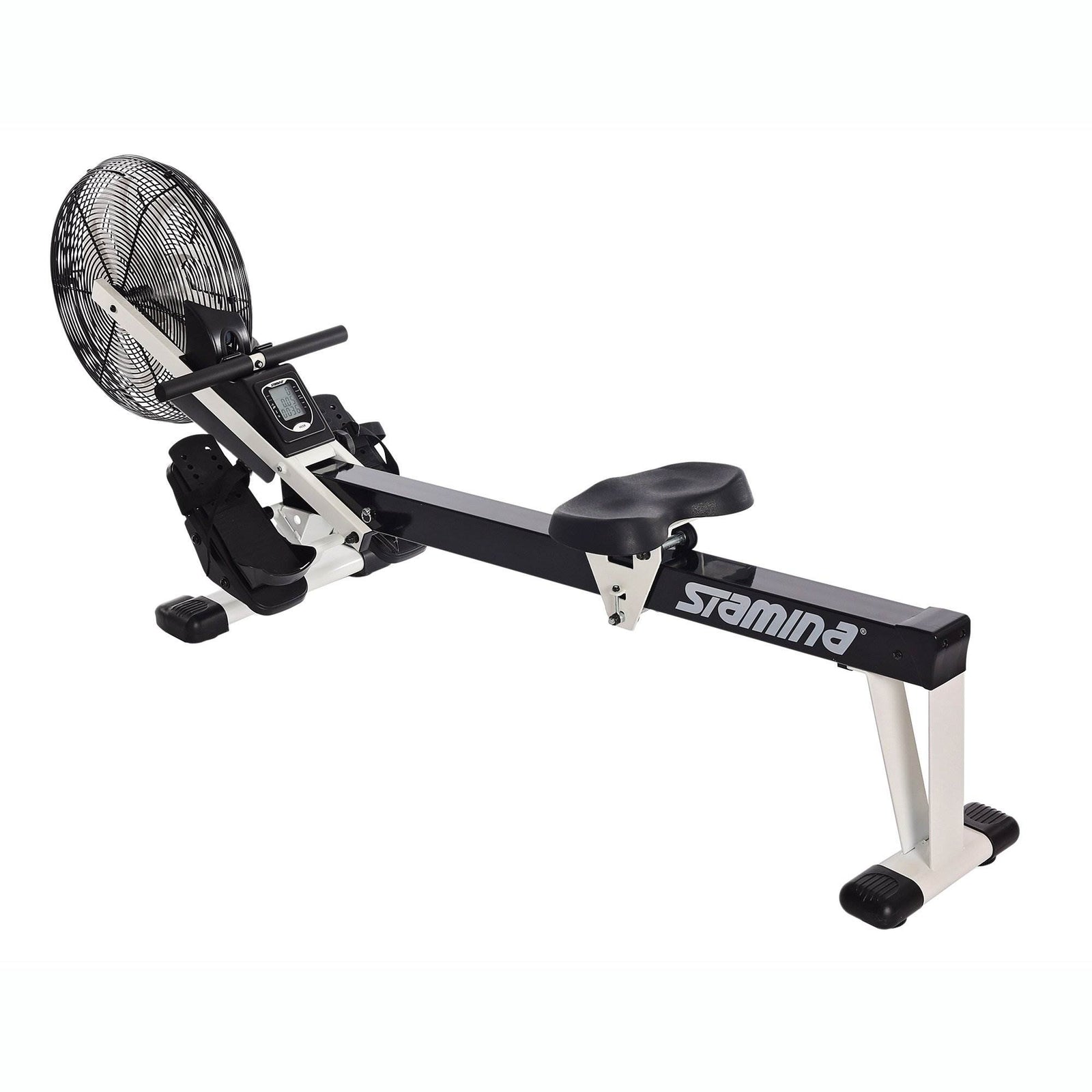 Cardio Exercise Foldable Fitness Air Rower Rowing Machine, Black/White (Used) - VMInnovations