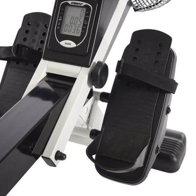 Stamina Cardio Exercise Foldable Fitness Air Rower Rowing Machine, Black/White