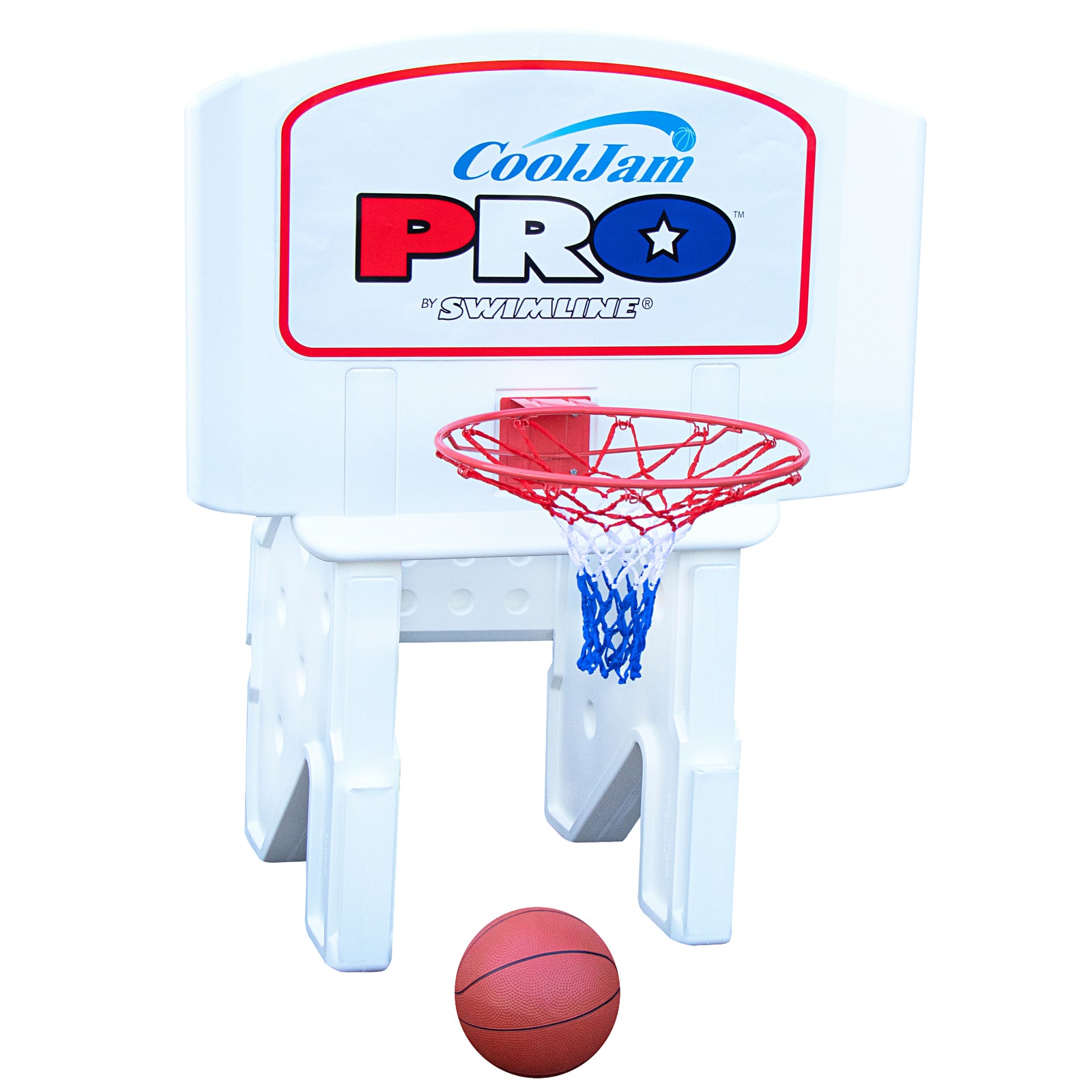 Swimline Cool Jam Pro In-Ground Poolside Basketball Game w/ Adjustable Backboard - VMInnovations