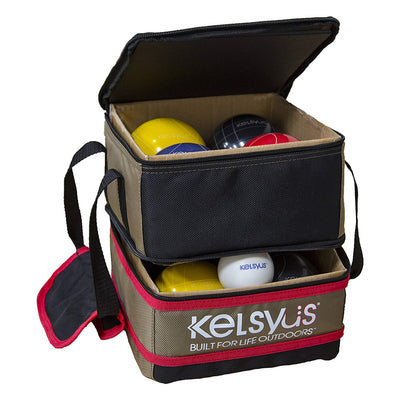 SwimWays Kelsyus Premium 100mm Outdoor Play Bocce Ball Game Set Kit (Open Box)
