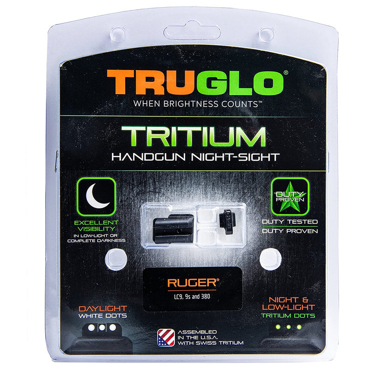 TruGlo Tritium Glow in the Dark High Set Handgun Pistol Sight, Ruger (Open Box) - VMInnovations