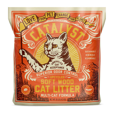 Catalyst Upcycled Soft Wood Cat Litter Odor Control Multi Cat Formula, 10 Pounds