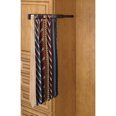 Rev-A-Shelf TRC-14CR 14-Inch Side Mount Extending Tie Rack, Bronze (Open Box)