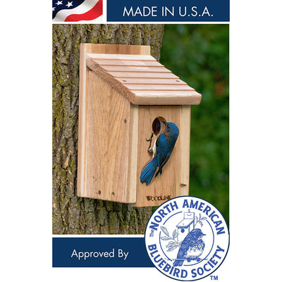 Woodlink BB1 Wooden Natural Inland Cedar Wood Bluebird Bird House Box (2 Pack)