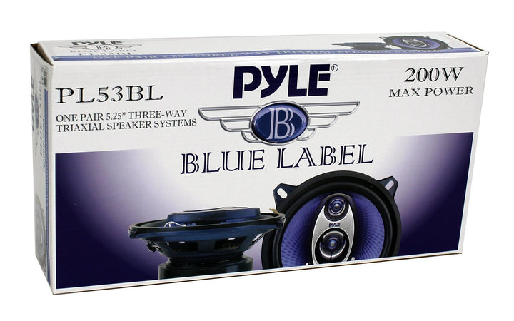 Pyle 5.25" 200W 3-Way Car Audio Triaxial Speakers Blue (Pair)