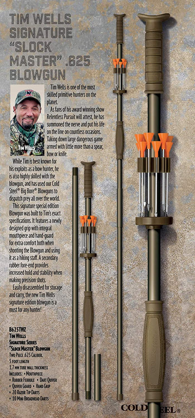 Cold Steel Big Bore Tim Wells Clock Master 2 Piece Blowgun (Open Box)