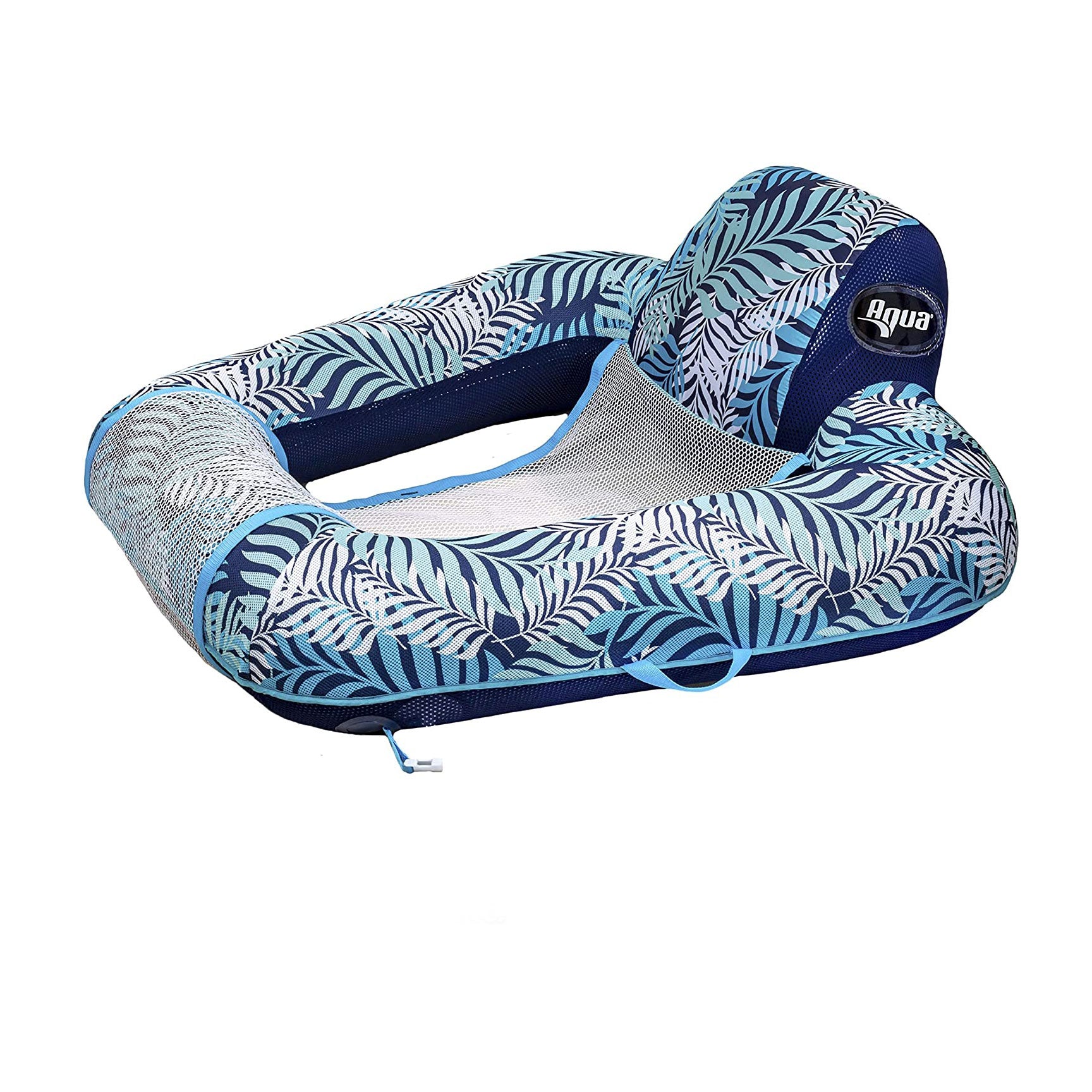 Aqua Leisure Zero Gravity Swimming Pool Lounge Chair Float, Green + Blue Fern