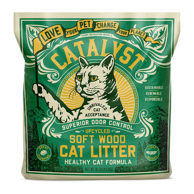 Catalyst Upcycled Soft Wood Cat Litter Odor Control Healthy Cat Formula, 10 Lbs - VMInnovations