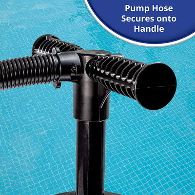 Aqua Dual Action Hand Pump with 4 Nozzle Adapters Attachments, Black (Open Box)