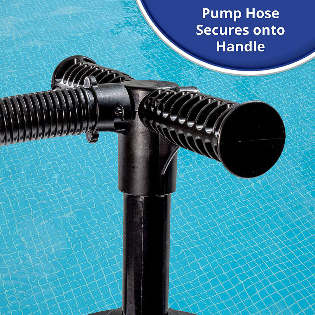 Aqua Dual Action Hand Pump with 4 Nozzle Adapters Attachments, Black (Used)